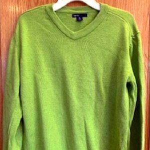 Gap Kids Junior V-Neck Green Sweater Sz:12 NEW